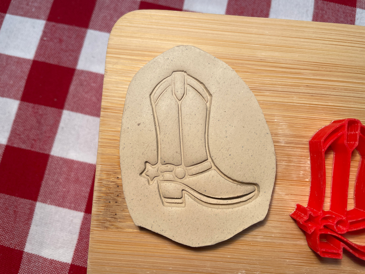 Boot with Spur Pottery Stamp - September 2025 - Country Western Themed Mystery Box, multiple sizes available