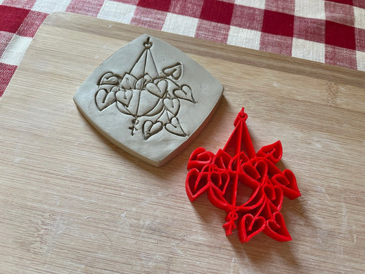 Pottery Stamp, Hanging Plant #1 design - August 2023 mystery box, multiple sizes available