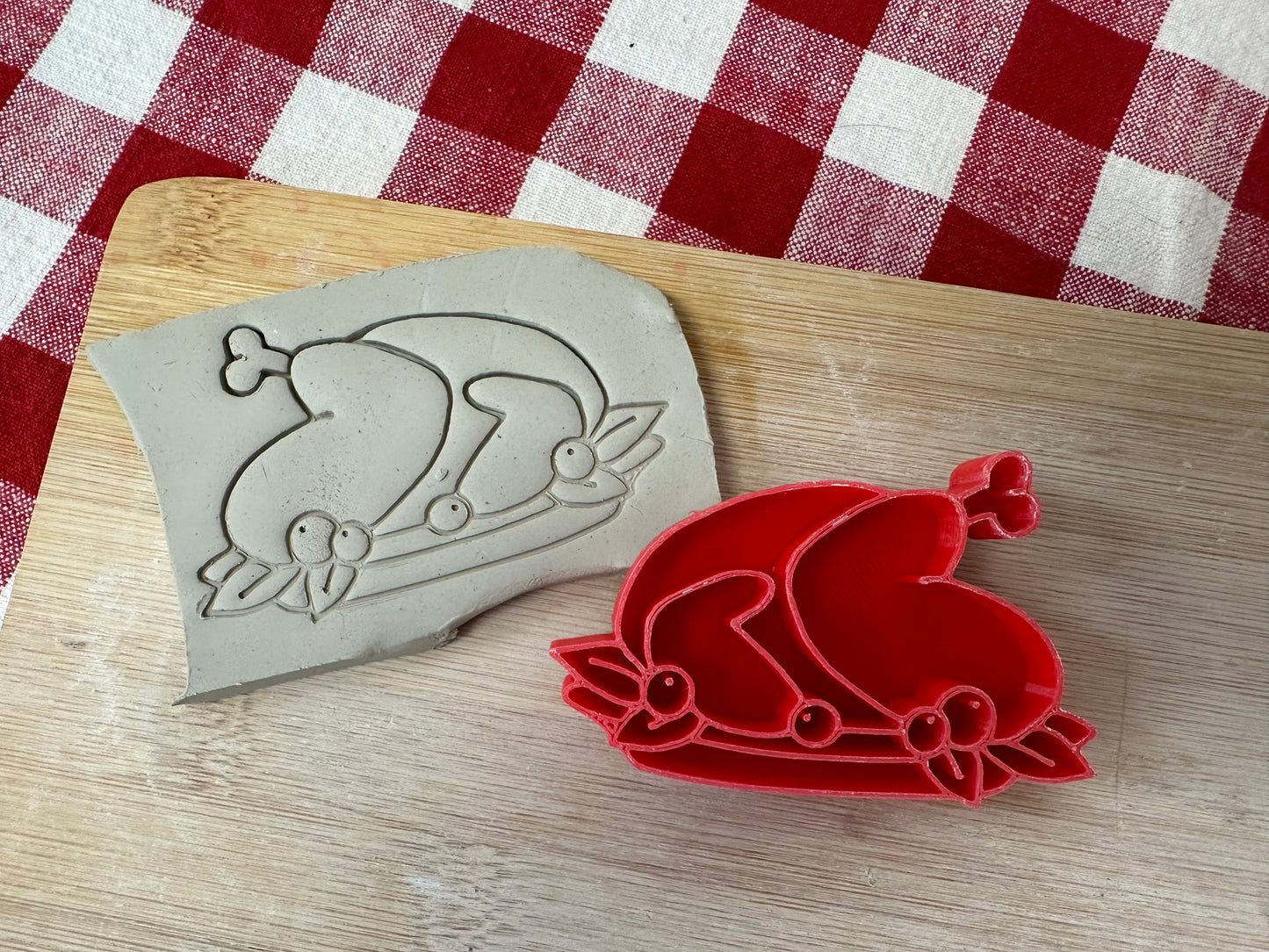 Thanksgiving Stamp Series - Turkey Dinner stamp, plastic 3D printed, multiple sizes