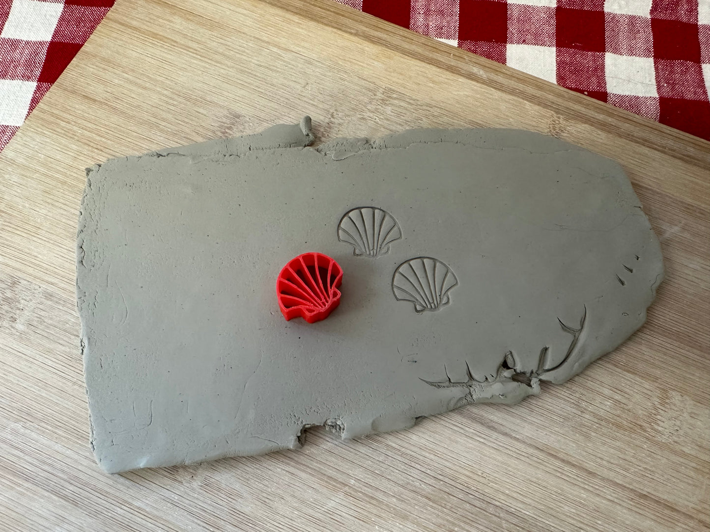 Seashell Mini Pottery Stamp - March 2024 Stamp of the Month, plastic 3D printed, multiple sizes