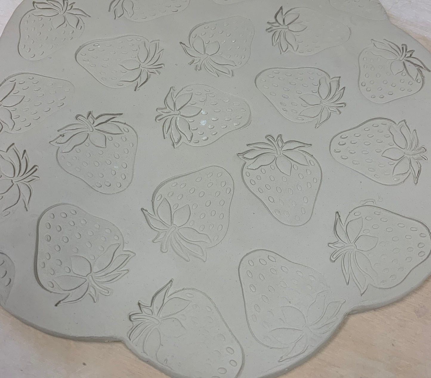 Strawberry Design, Pottery Stamp or Stencil w/ optional cutter, multiple sizes