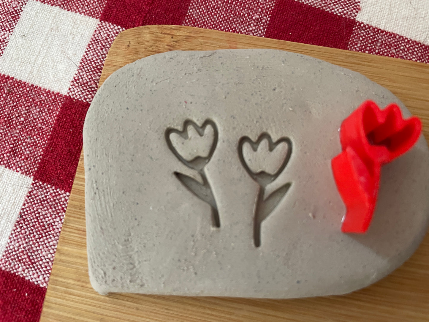 Mini Tulip Flower Pottery Stamp - March 2025 stamp of the month, plastic 3D printed, multiple sizes