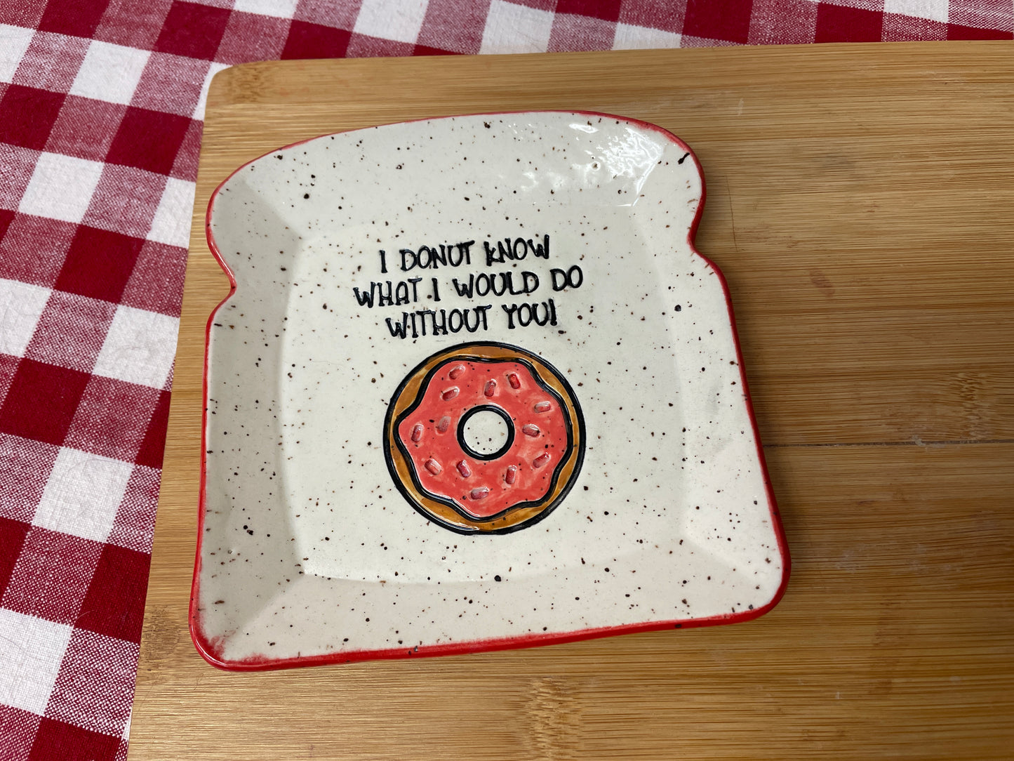 "I Donut know what I would do without you" word stamp - plastic 3D printed, multiple sizes, Punny Valentine
