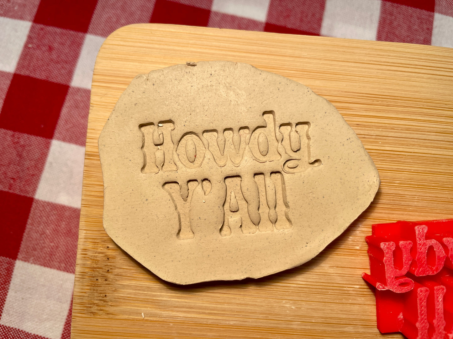 "Howdy Y'All" - Word Pottery Stamp - September 2025 - Country Western Themed Mystery Box, multiple sizes available