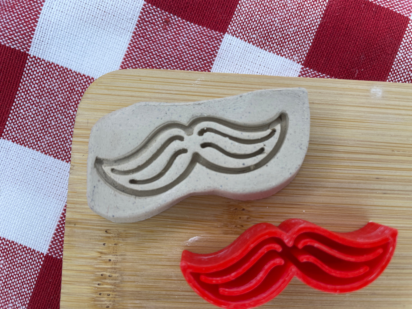 Mustache Pottery Stamp - Fiesta Party themed April 2025 Mystery Box, multiple sizes available
