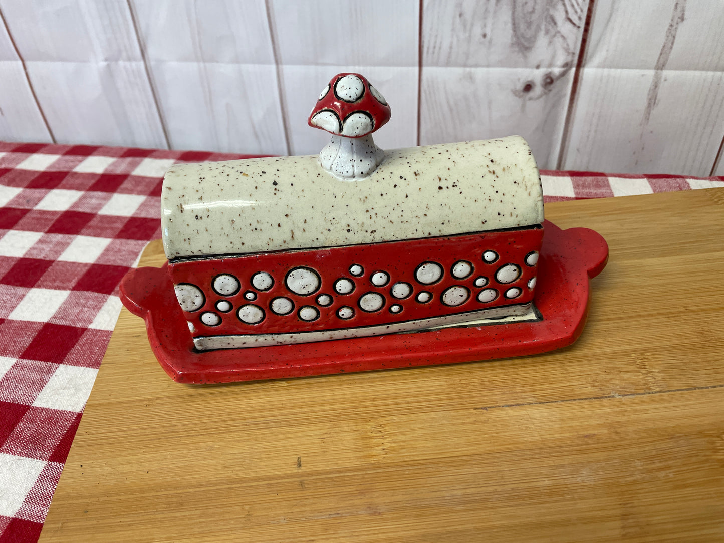 Butter Dish Template Set Clay Cutters, Push Form and Template - Juliann Roush design, Lid and base