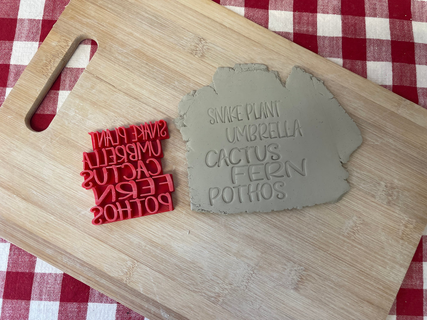 House Plant Garden Stake Words Pottery Stamps - Aloe Vera, Succulent, Monstera, etc, 3D Printed, each