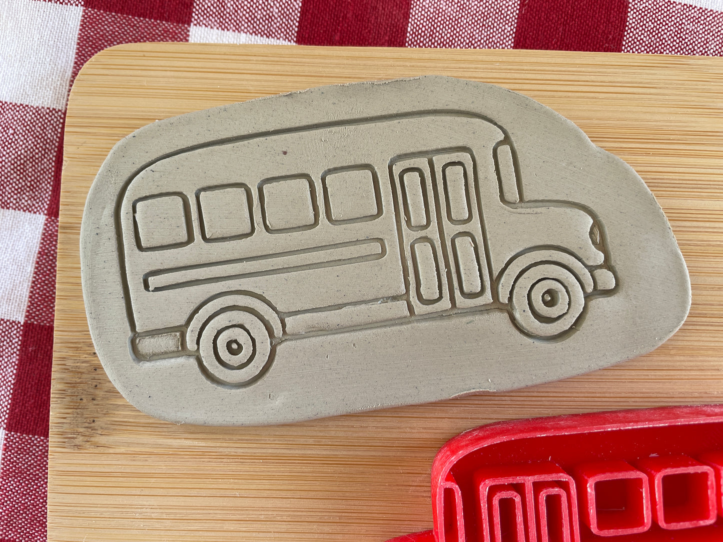 Bus Pottery Stamp - August 2025 - Back to School Themed Mystery Box, multiple sizes available