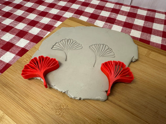 Ginkgo leaf Stamp, 2 designs - plastic 3D printed, sold as set or each