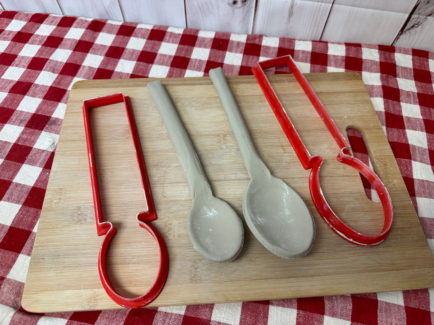 Spoon Clay Cutter, Rolled handle design - Template, Plastic 3D Printed, 2 sizes, Set or Each