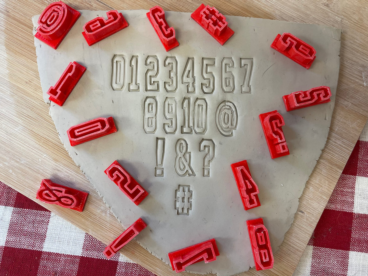 Alphabet Pottery Stamp Set - College Font, Sports theme