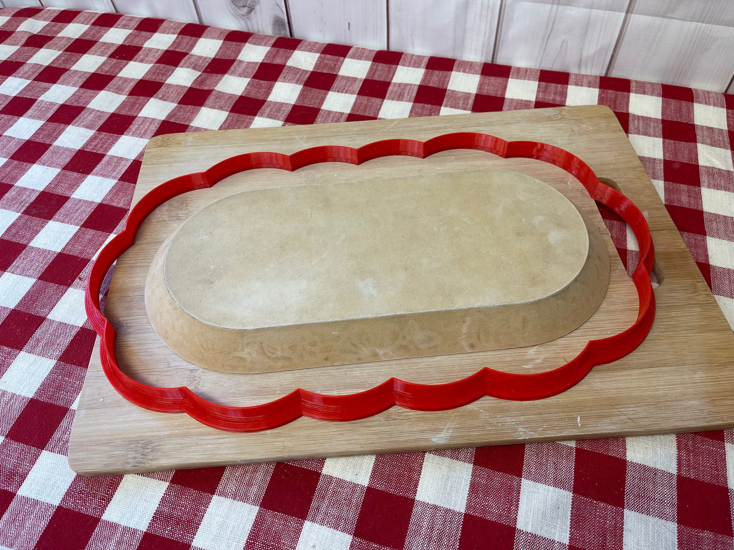 NEW sizes added - Loose Scalloped Rounded Rectangle, XL Clay Cutter - Plastic 3d printed, pottery tool, multiple sizes