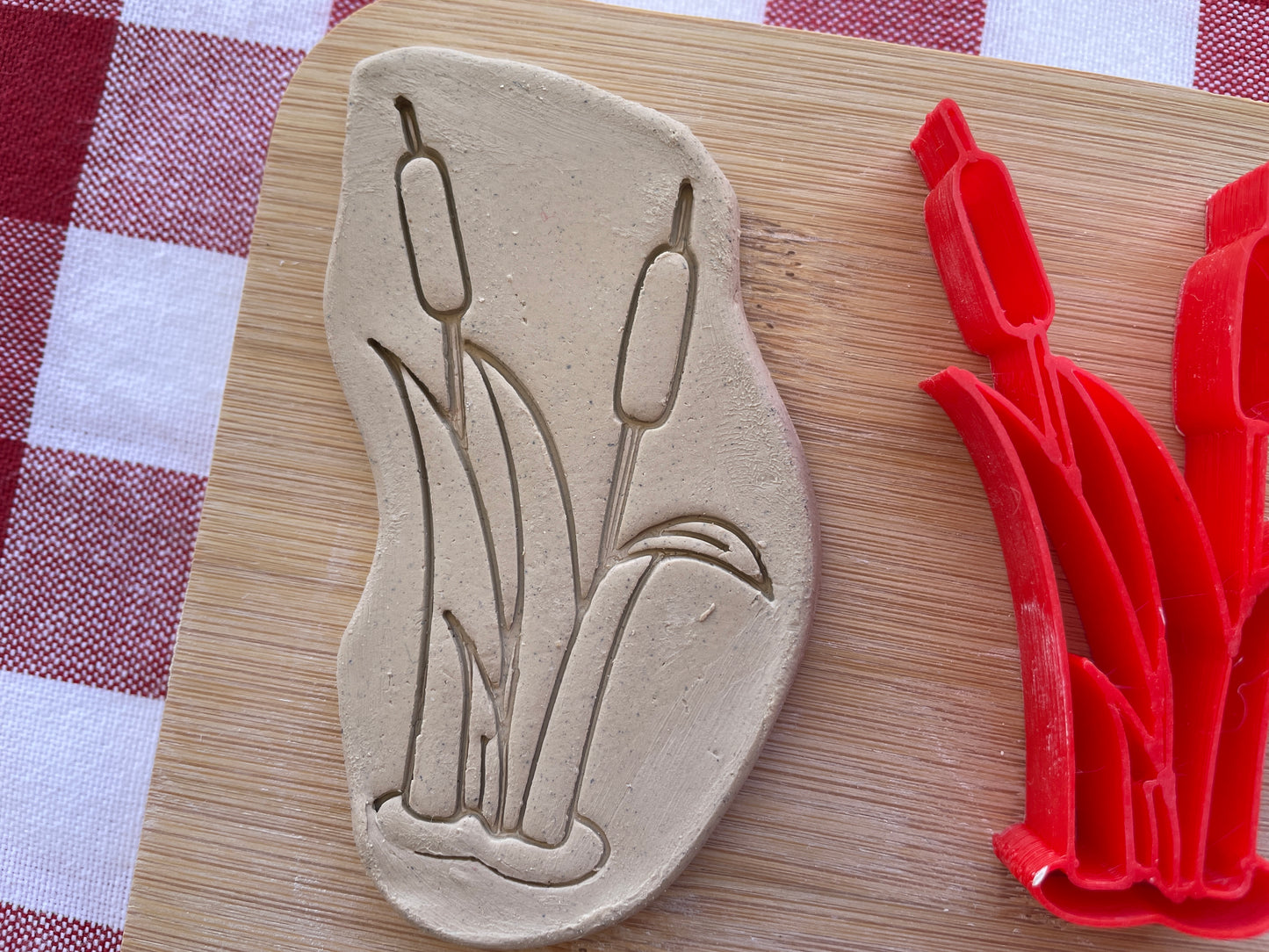 Cattails Pottery Stamp - Earth themed March 2025 Mystery Box, multiple sizes available