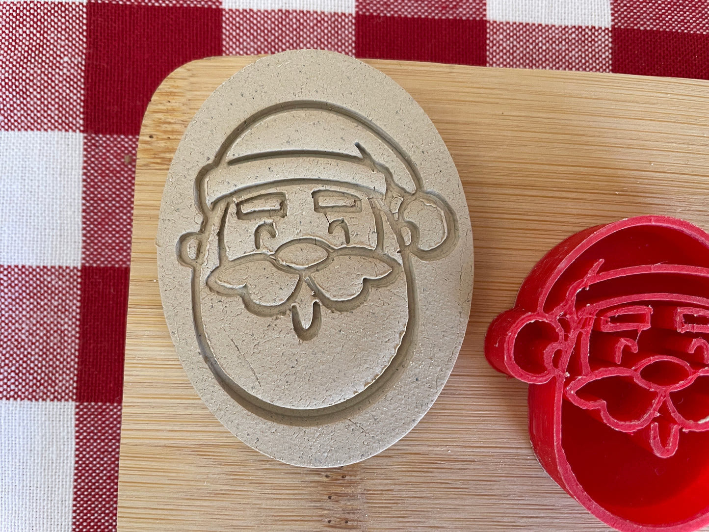 Santa - Pottery Stamp - July 2025 - Christmas in July Themed Mystery Box, multiple sizes available