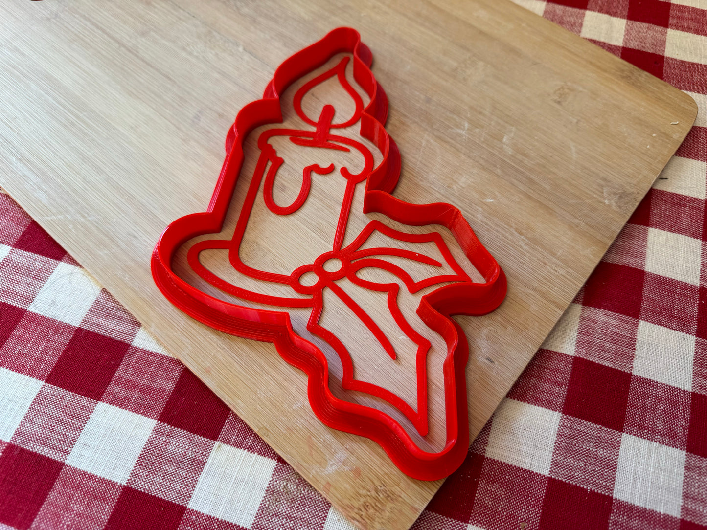 Candle design, pottery stamp or stencil w/ optional cutter - plastic 3D printed, multiple sizes
