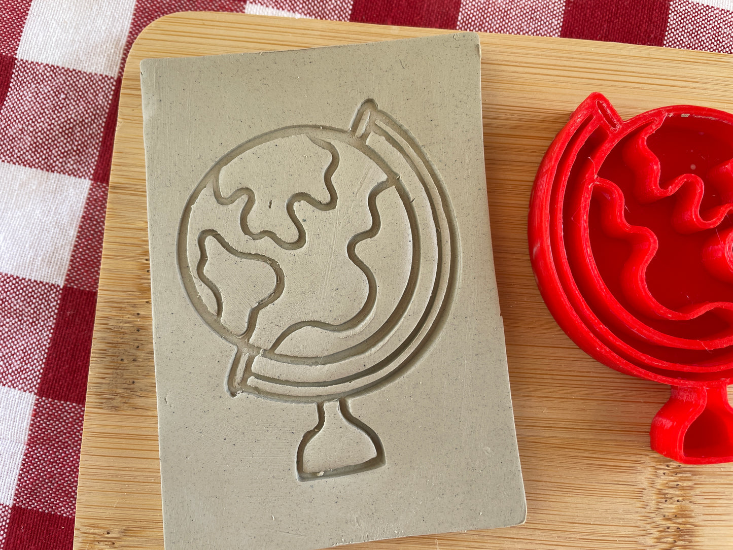Globe Pottery Stamp - August 2025 - Back to School Themed Mystery Box, multiple sizes available