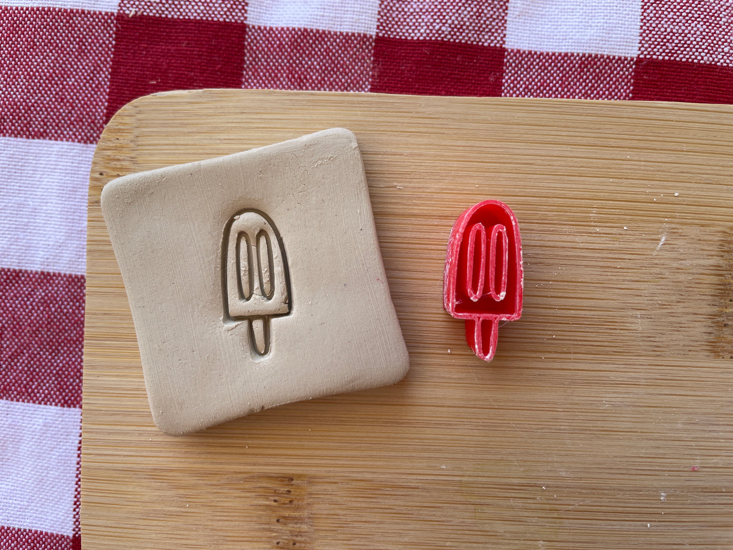 Mini Popsicle Pottery Stamp - June 2025 stamp of the month, plastic 3D printed, multiple sizes