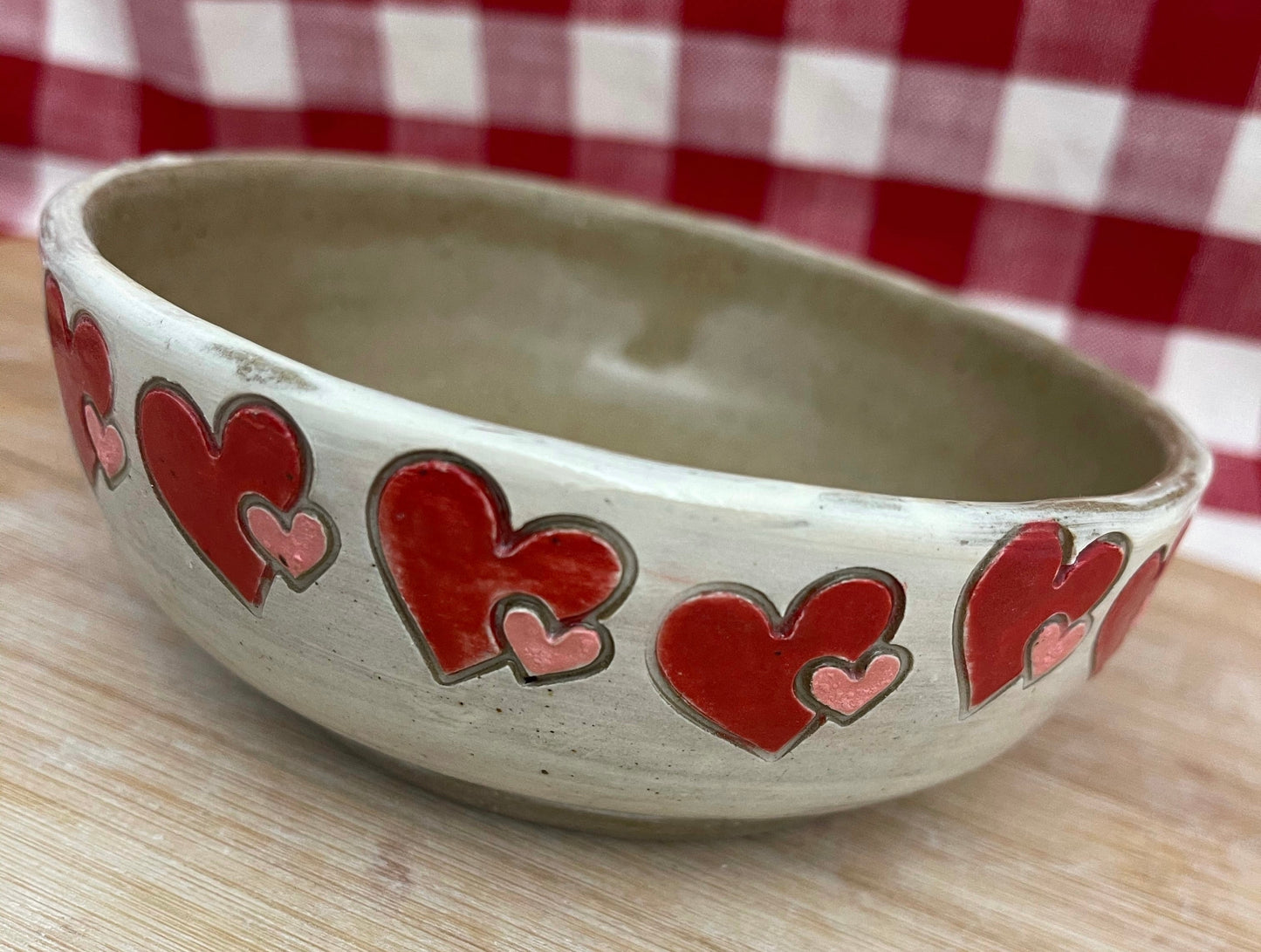 Pottery Stamp, double Heart mini design, January 2021 stamp of the month