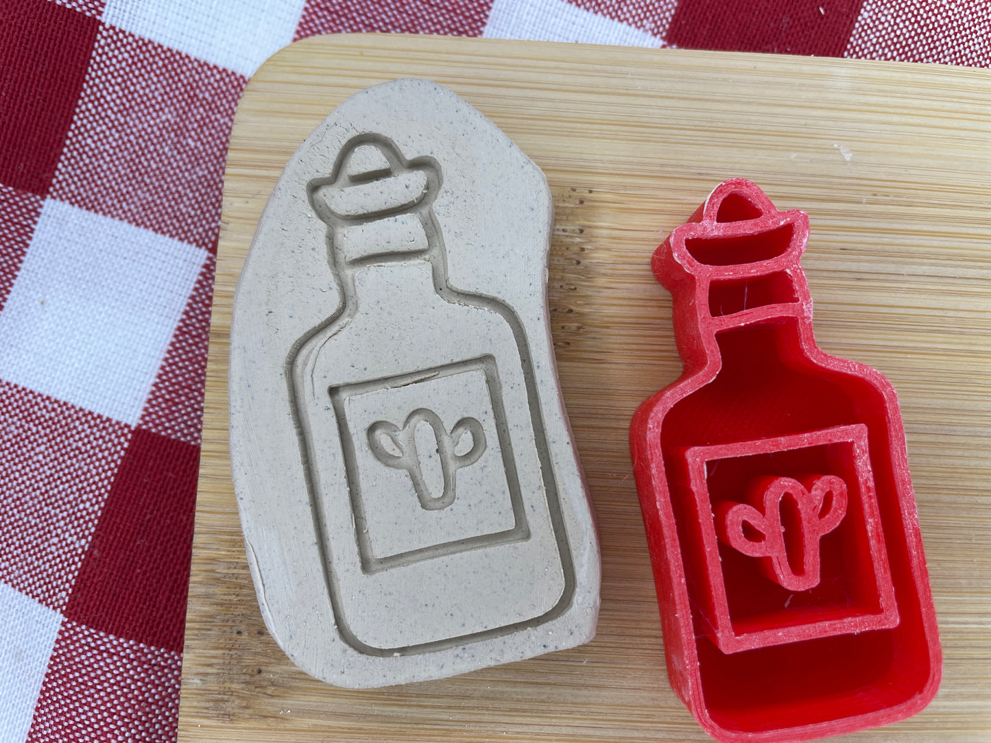 Tequila or Hot Sauce Pottery Stamp - Fiesta Party themed April 2025 Mystery Box, multiple sizes available