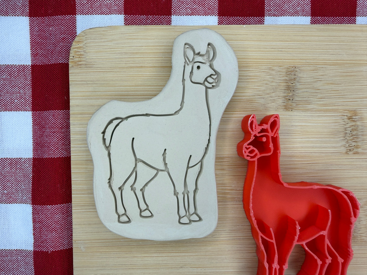 Llama Pottery Stamp with optional cookie cutter - May 2026 - Animals That I Haven't Yet Made Themed Mystery Box, multiple sizes available