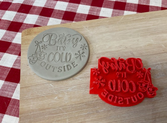 "Baby It's Cold Outside" pottery stamp - September 2023 mystery box, plastic 3D pottery, multiple sizes available