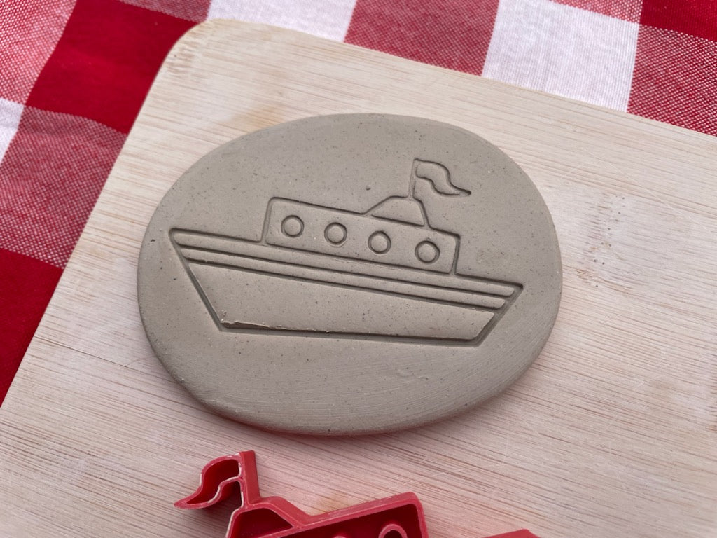 Cruise ship pottery stamp, from the March 2024 Travel mystery box - multiple sizes available, 3D printed