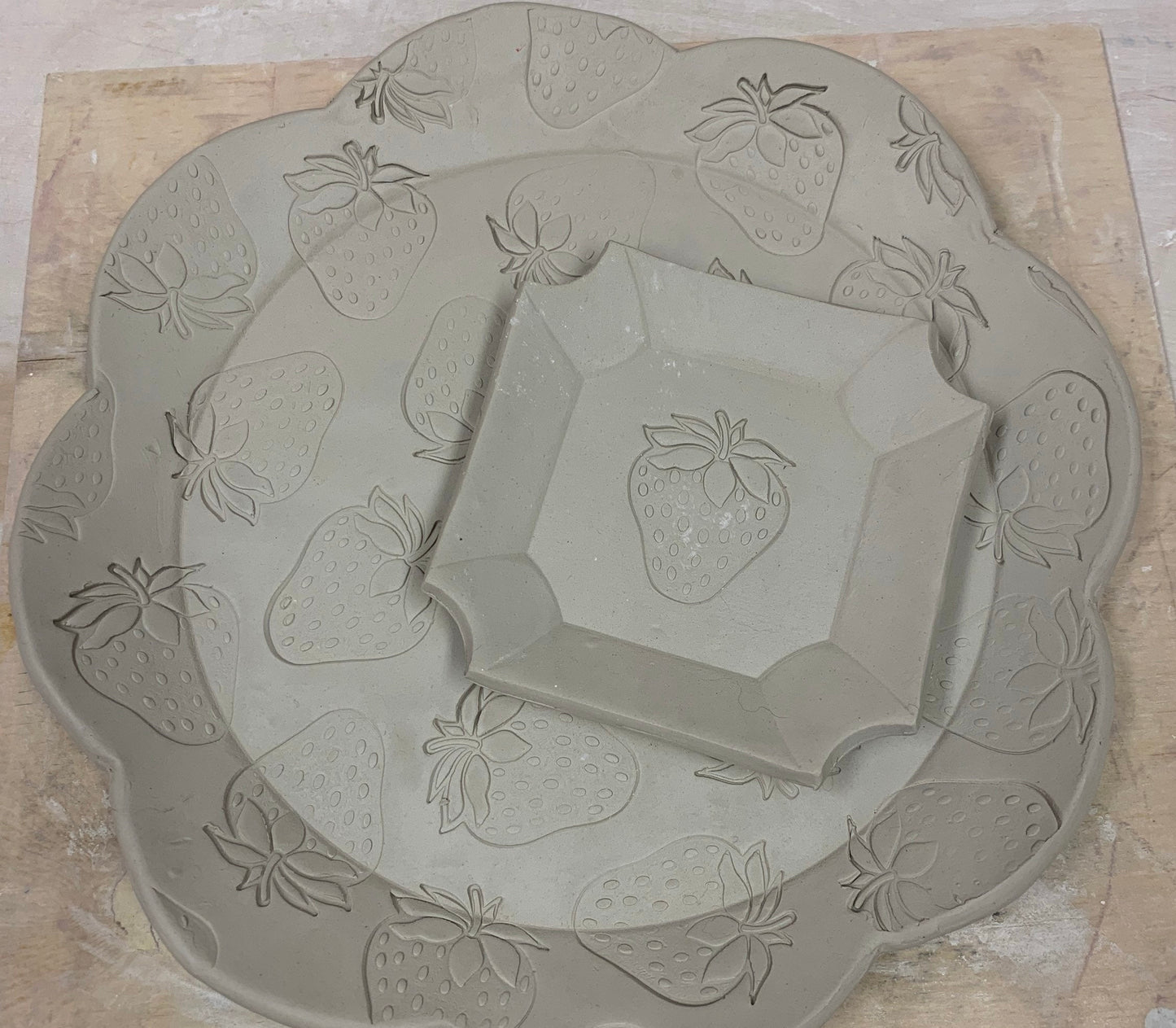 Strawberry Design, Pottery Stamp or Stencil w/ optional cutter, multiple sizes