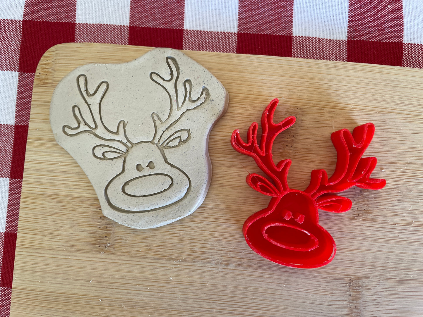 Reindeer - Pottery Stamp - July 2025 - Christmas in July Themed Mystery Box, multiple sizes available