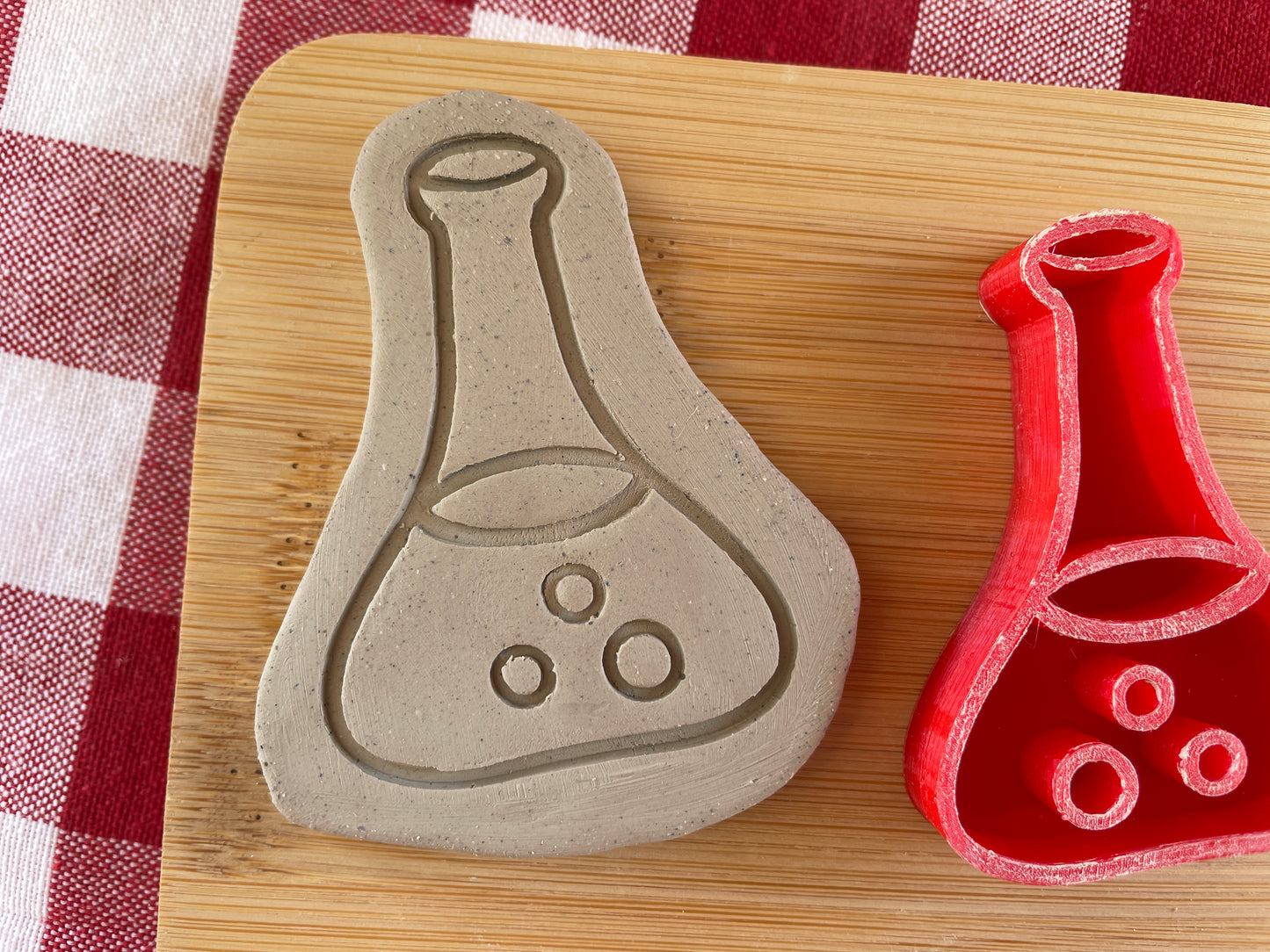 Science Beaker Pottery Stamp - August 2025 - Back to School Themed Mystery Box, multiple sizes available