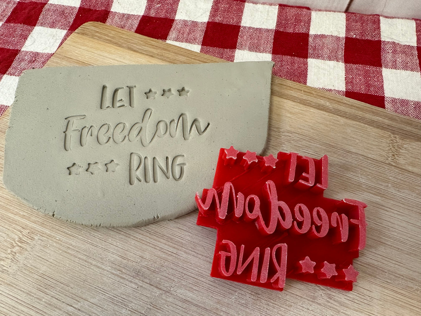 "Let Freedom Ring" Word Stamp - Plastic 3D printed, multiple sizes available