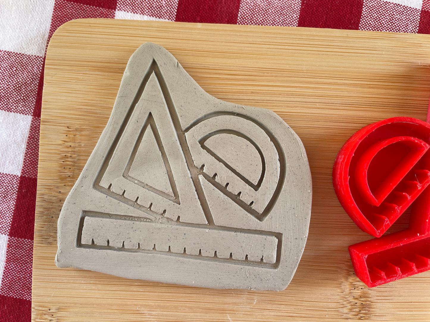 Geometry Rulers Pottery Stamp - August 2025 - Back to School Themed Mystery Box, multiple sizes available