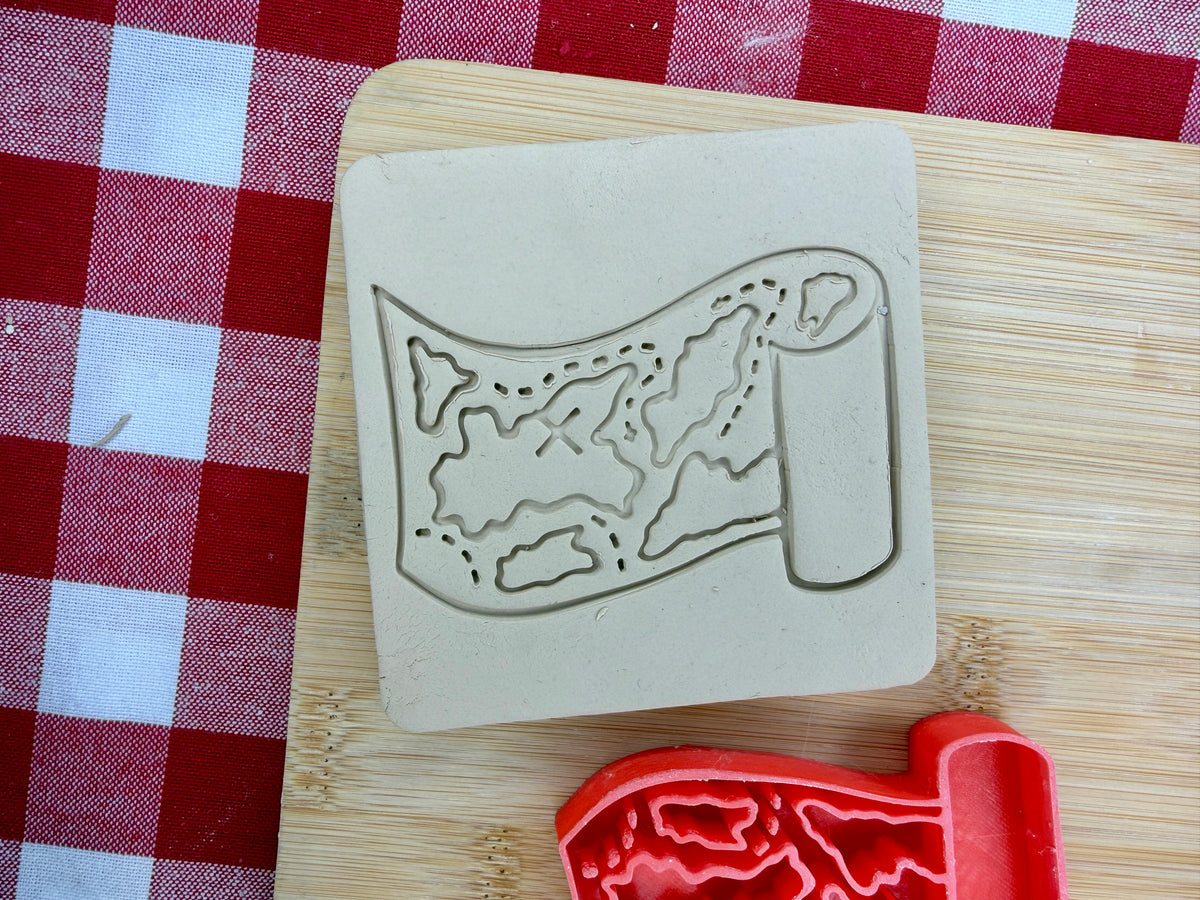 Treasure Map Pottery Stamp - August 2026 - Pirate Themed Mystery Box, multiple sizes available