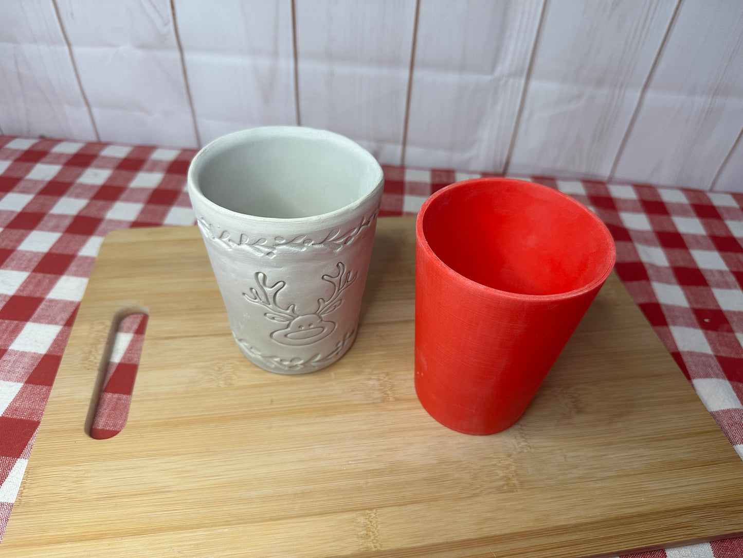 Cup Form for Cup Pottery Template - Form Only - Straight side, 3" Base x 5" Tall x 3.75" top Finished size