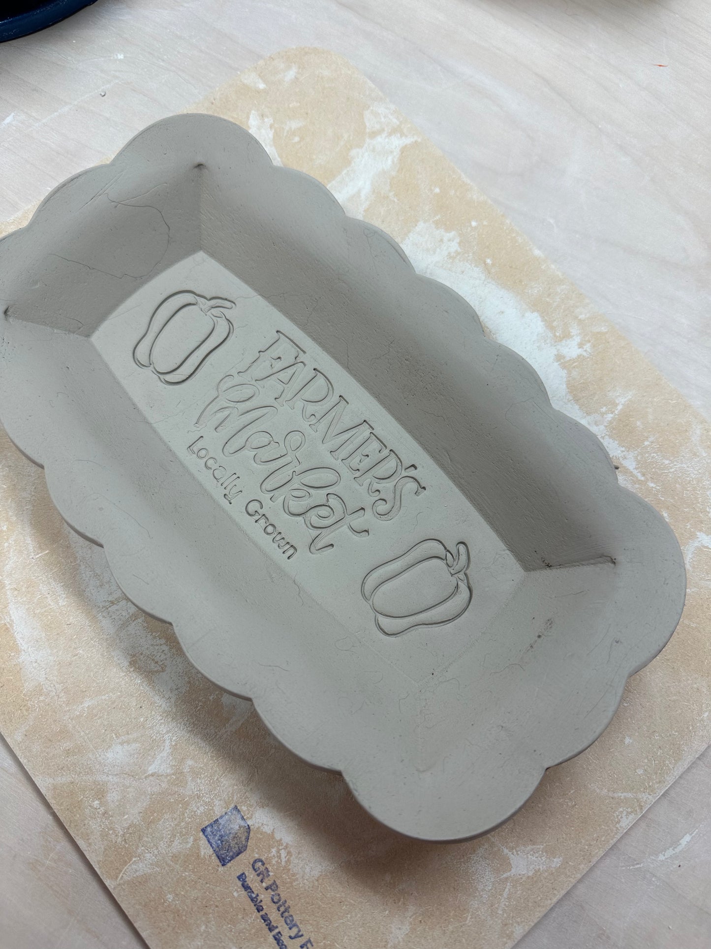 NEW Loose Scalloped Edge Spherical Rectangle, Clay Cutter - Plastic 3D printed, Pottery Tool, multiple sizes