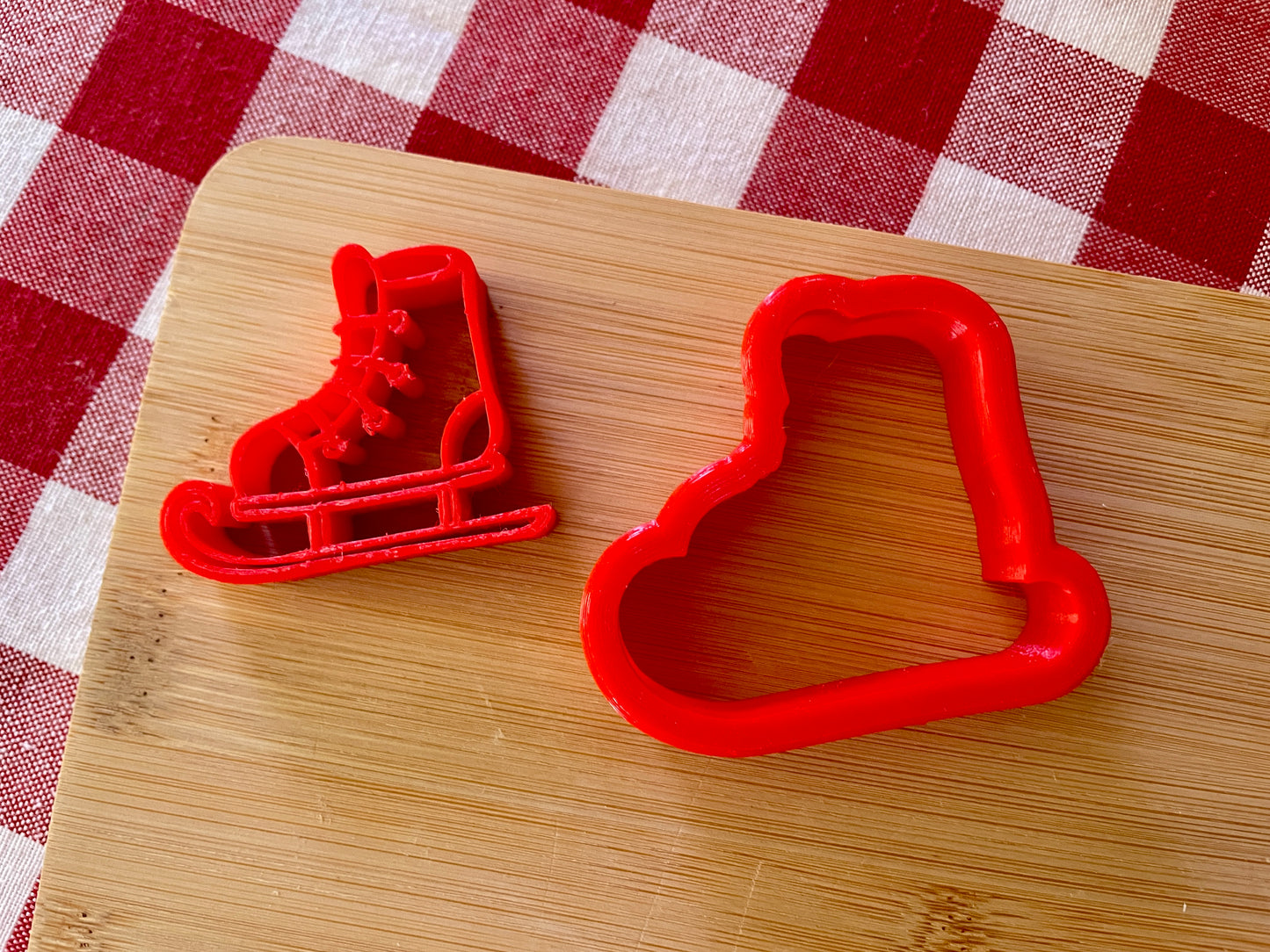 Ice Skate - Stamp with Optional Cookie Cutter - July 2025 - Christmas in July Themed Mystery Box, multiple sizes available