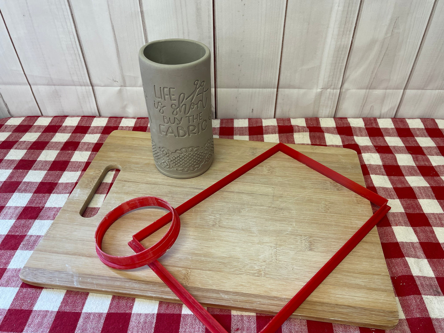 Straight Wall Mug, Cup, Tumbler, Vase Template with Base Clay cutters - 3.375" base with 4 different sized wall height options
