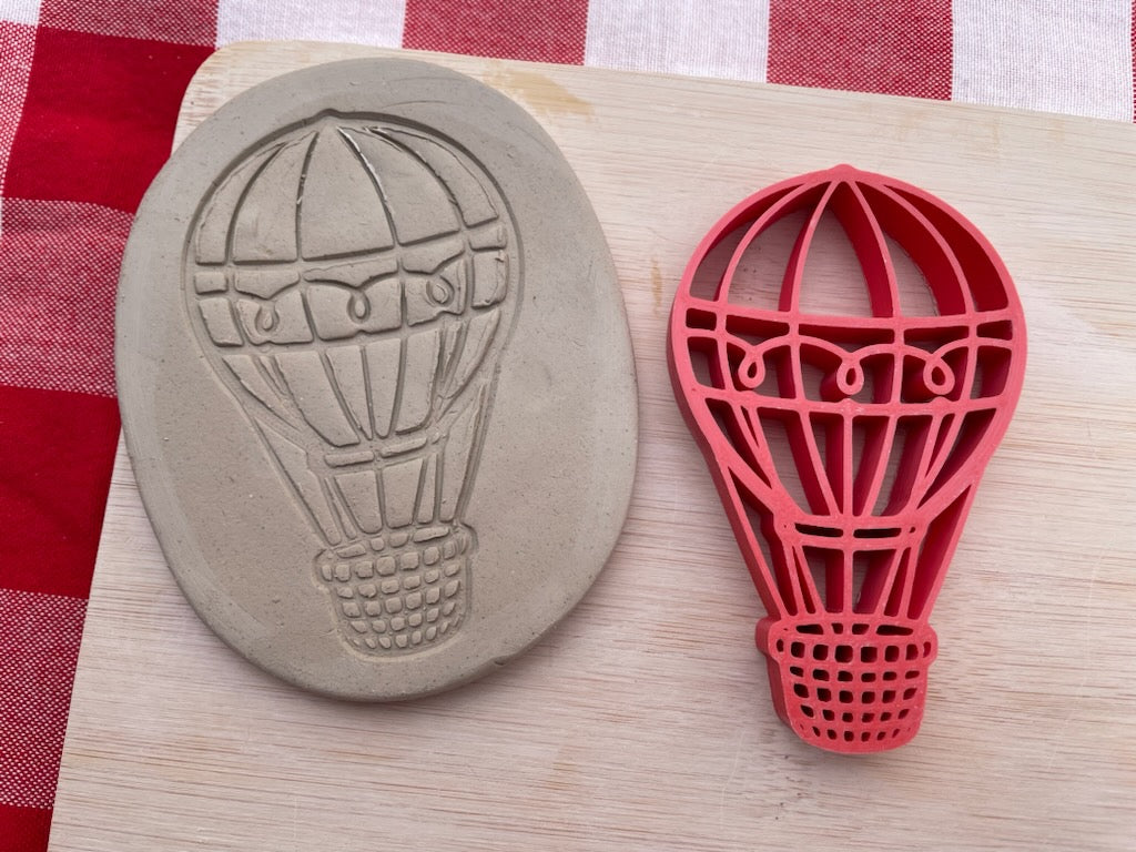 Hot air balloon pottery stamp, from the March 2024 Travel mystery box, 3d printed, multiple sizes available