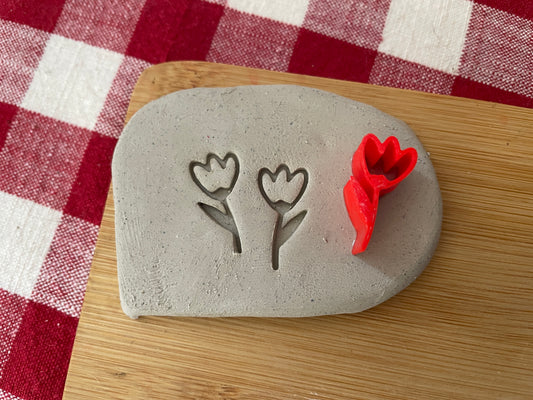 Mini Tulip Flower Pottery Stamp - March 2025 stamp of the month, plastic 3D printed, multiple sizes