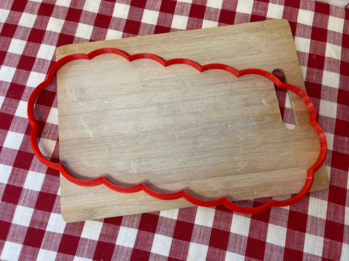 NEW sizes added - Loose Scalloped Rounded Rectangle, XL Clay Cutter - Plastic 3d printed, pottery tool, multiple sizes