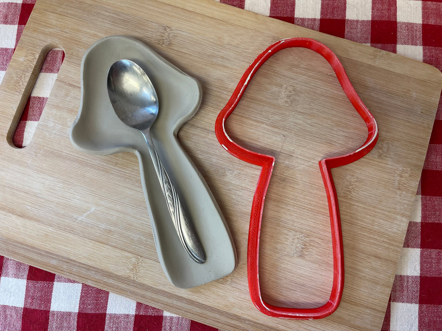 Mushroom shaped, spoon rest cutter - Plastic 3D printed, pottery tool, choose size