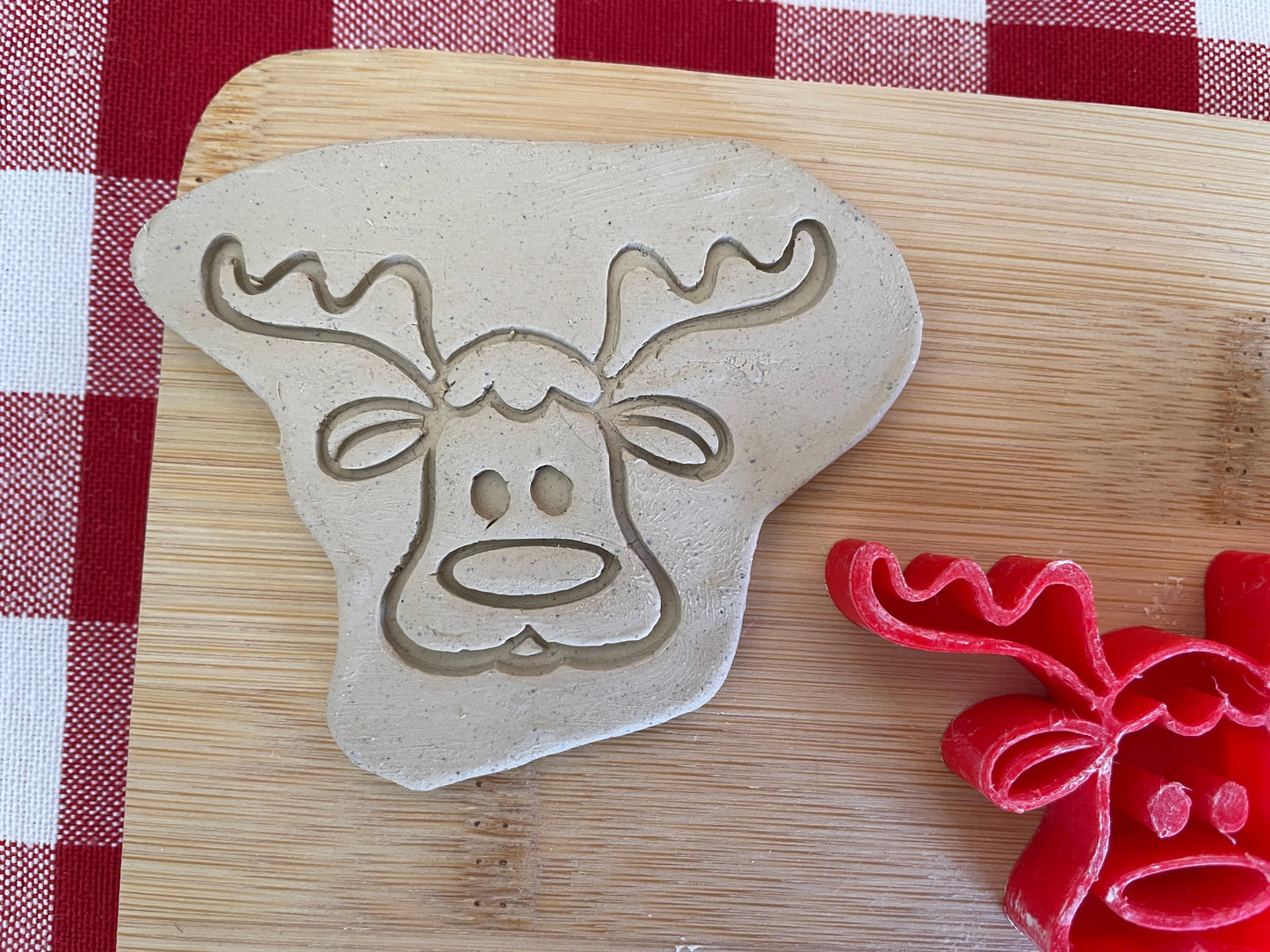 Moose - Pottery Stamp - July 2025 - Christmas in July Themed Mystery Box, multiple sizes available
