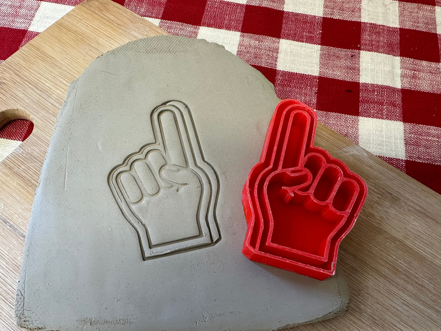 Foam Finger Pottery Stamp - plastic 3D printed, multiple sizes available