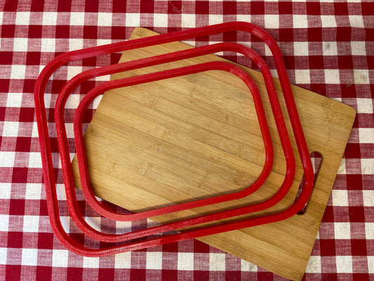 RD2 Plain Rectangle w/larger Rounded Corners, Clay Cutter - For a rectangle form with rounded corners, plastic 3D printed, pottery tool, multiple sizes