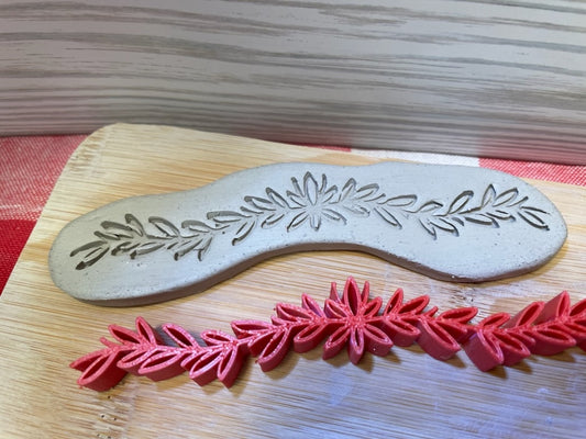 Accent Greenery pottery stamp - December 2023 mystery box, plastic 3d printed, multiple sizes available