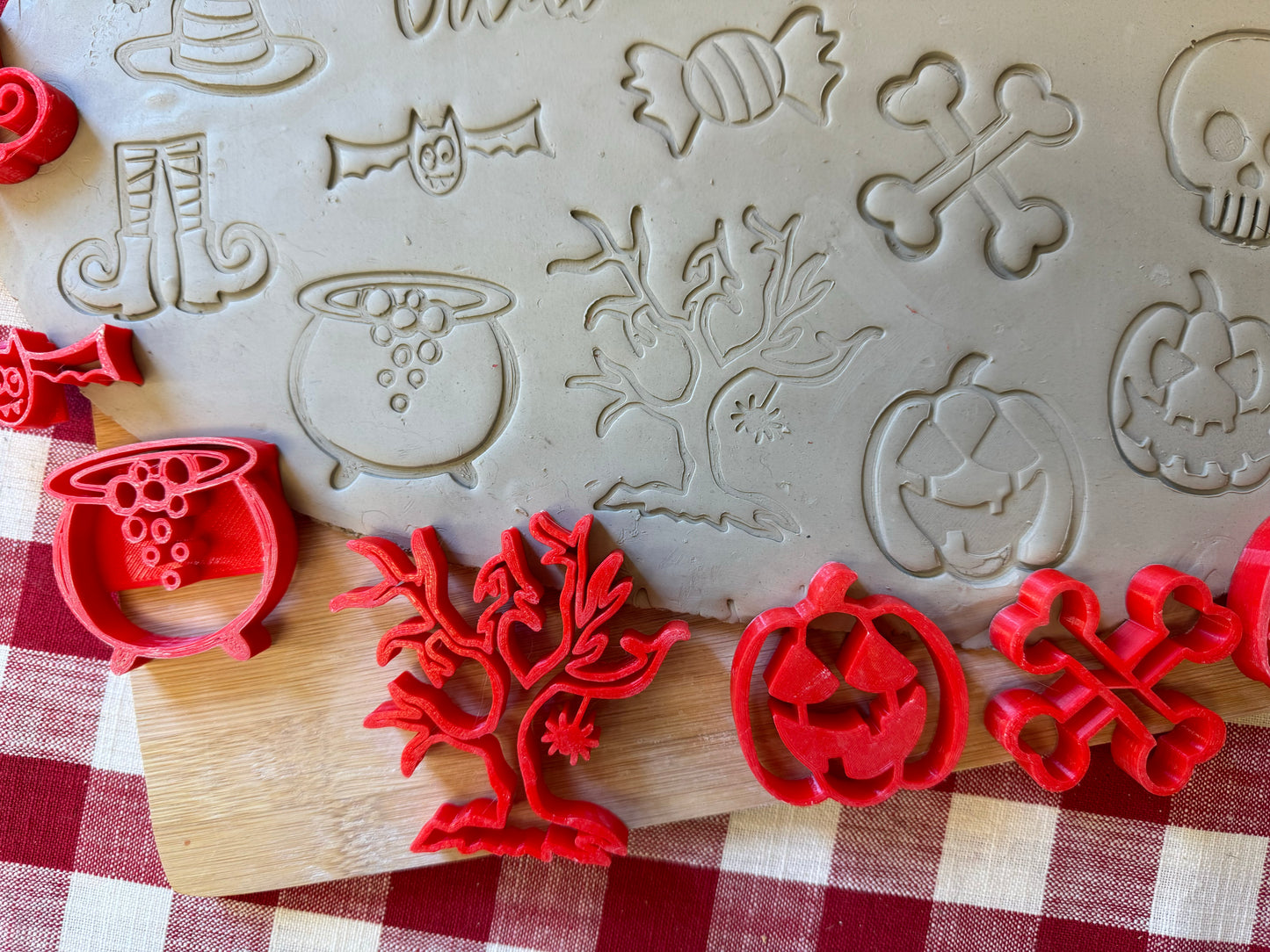 Pottery Stamp, Lot of Halloween doodles designs - multiple sizes