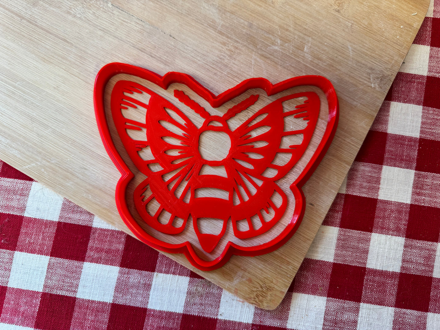 Moth 1 design, Pottery Stamp or Stencil w/ optional cutter, plastic 3d printed, multiple sizes available