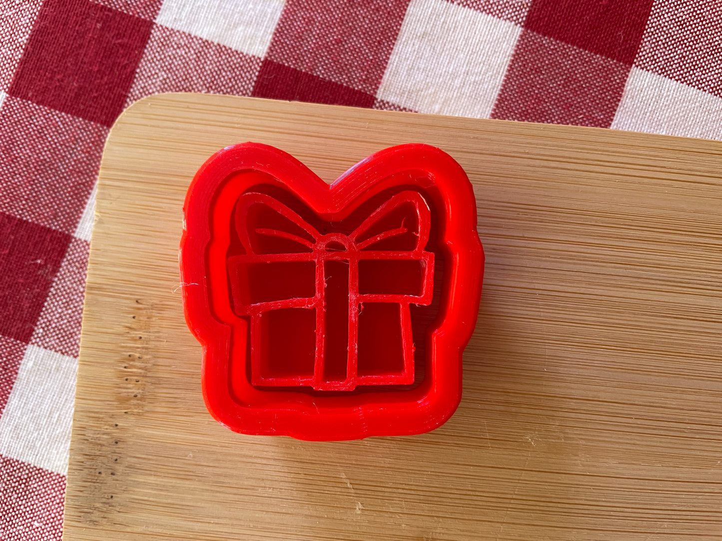 Present - Stamp with Optional Cookie Cutter - July 2025 - Christmas in July Themed Mystery Box, Gift, multiple sizes available