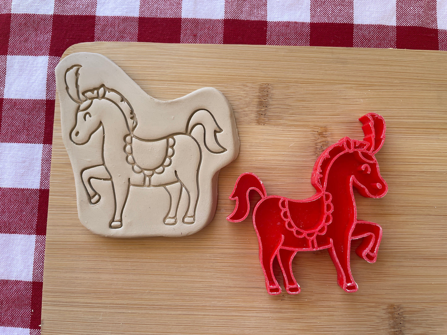 Prancing Horse - Pottery Stamp - June 2025 - Circus Themed Mystery Box, multiple sizes available