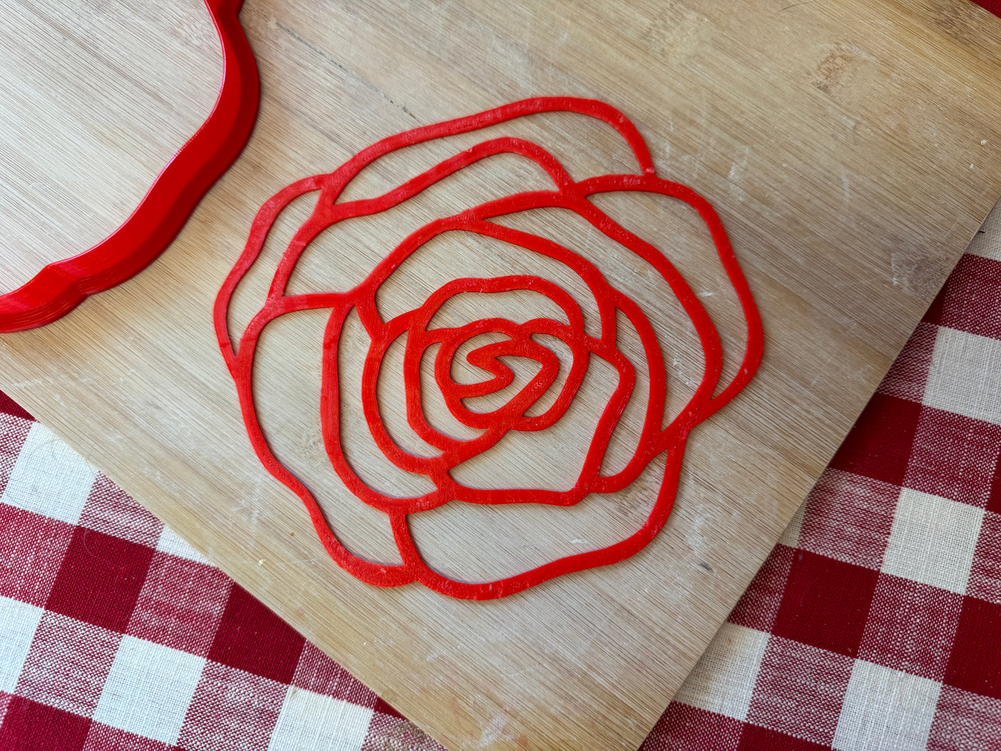 Rose Design, Pottery Stamp or Stencil w/ cutter, multiple sizes