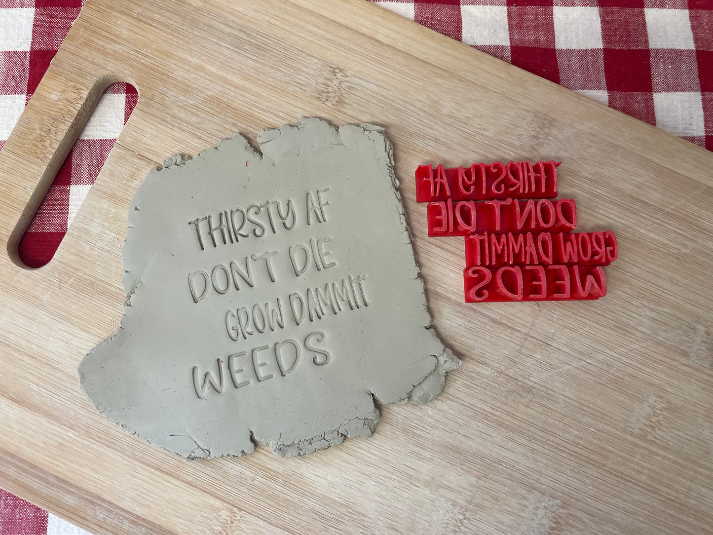 Funny Garden Stake Words Pottery Stamps - Dead Plant, Weeds, No Idea, etc, 3D Printed, each